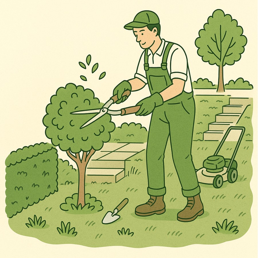 image d'un jardinier en train de travailler