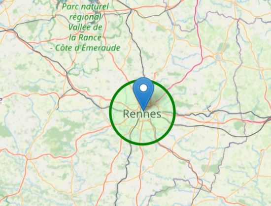 carte de Rennes et ses environ